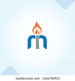 mi,im Torch Light Business Logo in Modern Creative Minimal Style Lettering Vector Typographic Design