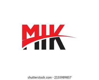 Ilustración del vector de diseño del logotipo inicial de la carta MIK