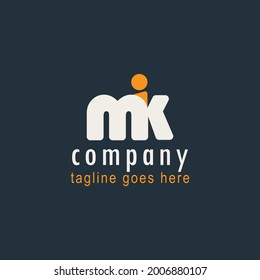Diseño de logotipo de tres letras MIK 