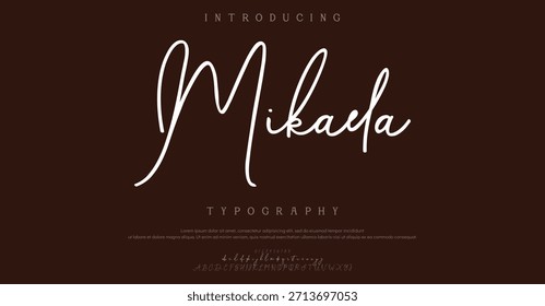 Mikala es una tipografía manuscrita suave y moderna perfecta para diseños personales y creativos.