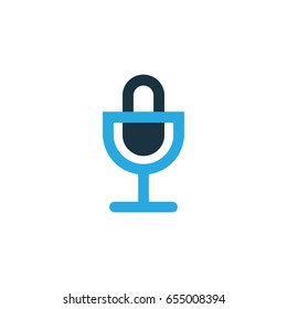 Mike Colorful Icon Symbol. Premium Quality Isolated Microphone Element In Trendy Style.