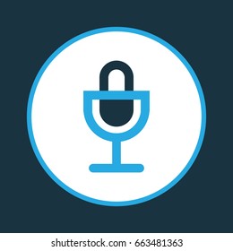 Mike Colorful Icon Symbol. Premium Quality Isolated Microphone Element In Trendy Style.