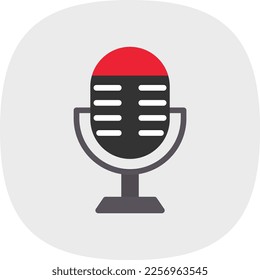 Mike Flat Curve Vector Icon Design