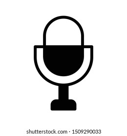 mike glyph flat vector icon