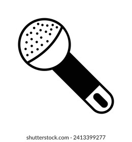 icono de micrófono con ilustración de material vectorial de fondo blanco