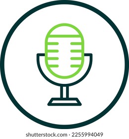 Mike Line Circle Vector Icon Design