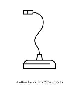 mike mic microphone line icon vector. mike mic microphone sign. isolated contour symbol black illustration