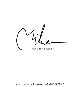 Mike name signature logo vector design