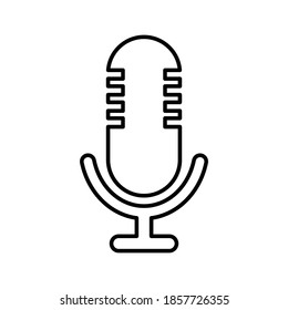 Mike recorder, outline icon. line art design.