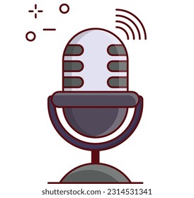 mike  Vector illustration on a transparent background. Premium quality symmbols. Vector line flat icons for concept and graphic design.