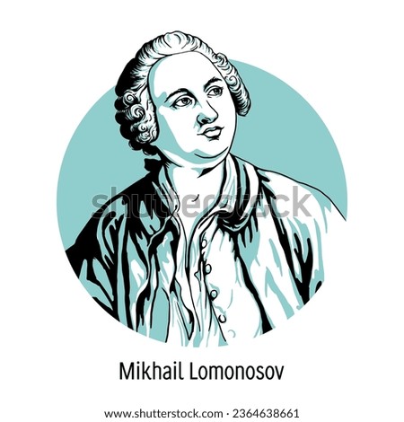 Mikhail Lomonosov - great Russian scientist, chemist, physicist, artist, historian, poet and writer. Hand-drawn vector illustration. ストックフォト © 