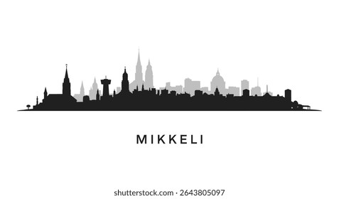 Mikkeli Finland Skyline Silhouette Minimalist City.