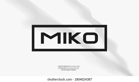 Miko, A Bold Modern Sporty Typography Alphabet Font. Vector Illustration Design