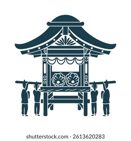 Mikoshi Portable Shrine Vector File - Mikoshi – A portable shrine with curved roof details
