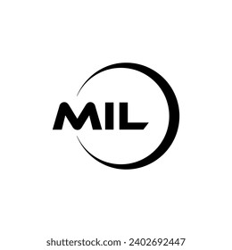 MIL Letter Logo Design, Inspiration für eine einzigartige Identität. Modernes Eleganz und kreatives Design. Markieren Sie Ihren Erfolg mit dem Markieren dieses Logos.