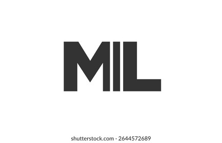 Modelo de design de logotipo MIL com texto em negrito forte e moderno. Logotipo vetorial inicial com tipografia simples e mínima. Identidade de empresa moderna ideal para a presença de marca de empresas.