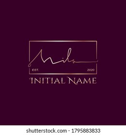 Mila, Beautiful Rose Gold Elegant Handwritten calligraphic girl' name signature logo design.