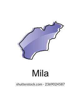 Mila map City. vector map of province Aceh capital Country colorful design, illustration design template on white background