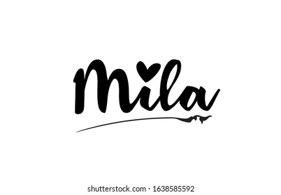 Mila Name Text Word Love Heart Stock Vector (Royalty Free) 1638585592 ...