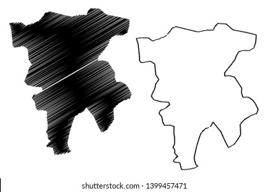 Mila Province (Provinces of Algeria, Peoples Democratic Republic of Algeria) map vector illustration, scribble sketch Mila map
