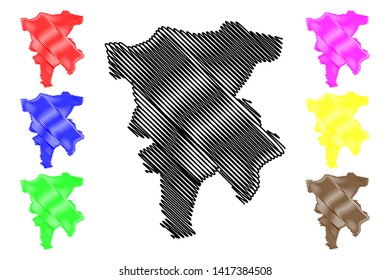 Mila Province (Provinces of Algeria, Peoples Democratic Republic of Algeria) map vector illustration, scribble sketch Mila map