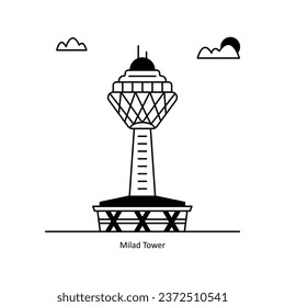 Milad Tower vector Solid  Design illustration. Symbol on White background EPS 10 File 