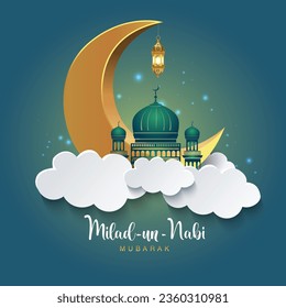 Milad ul Mubarak Design Background. beautiful Vector Illustration for greeting card, poster and banner.	