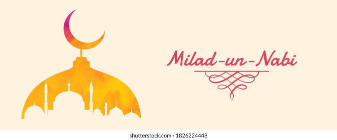 milad un nabi festival card with mosque design