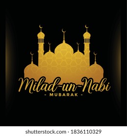 milad un nabi festival golden greeting card design
