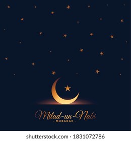 milad un nabi moon and stars lovely background