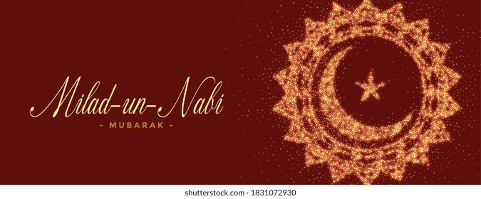 milad un nabi mubarak sparkles banner design