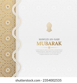 Milad un Nabi social media post with Nalain ornament and golden Arabic style interlaced border