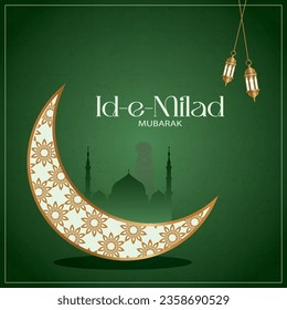 milad un nabi (Translation Birth of the Prophet) muslim festival greeting background design, vector and illustration