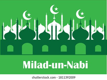 Milad-un-Nabi ,birthday of the Prophet Muhammad (peace be upon him), celebration poster, greeting card,Vector illustration