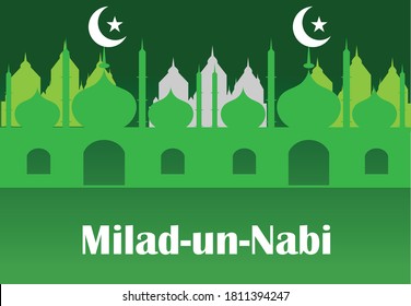 Milad-un-Nabi ,birthday of the Prophet Muhammad (peace be upon him), celebration poster, greeting card,Vector illustration