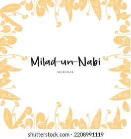 milad-un-nabi-gelber weißer Rahmen, Vektorgrafik