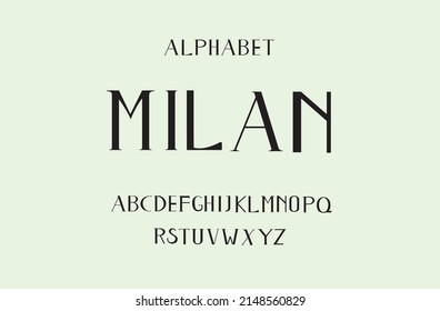 Milan Alphabet Vector, Logotype, Branding, Illustration, Isolated, Handwriting, Sans Serif, Typeface, Typography, Font