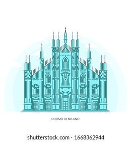 Milan Cathedral Duomo Di Milano Famous Stock Vector (Royalty Free ...