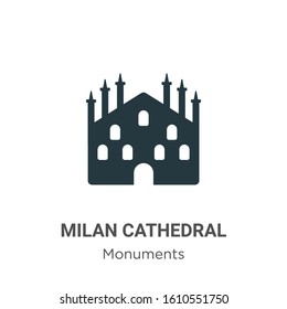 Milan cathedral glyph icon vector on white background. Flat vector milan cathedral icon symbol sign from modern monuments collection for mobile concept and web apps design.