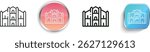 milan cathedral icon. Thin Linear, Regular and Button Style Design Isolated On White Background