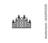 Milan Cathedral vector line icon icons design