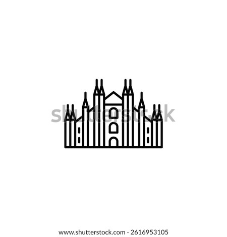Milan Cathedral vector line icon icons design
