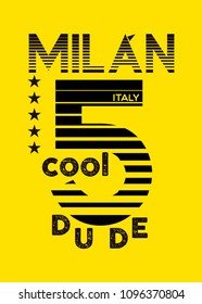 milan cool dude,t-shirt print poster vector illustration