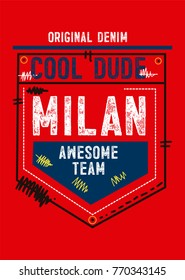 milan cool dude,t-shirt print poster vector illustration