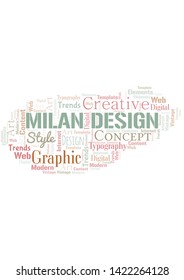 Milan Design word cloud. Wordcloud made with text only.