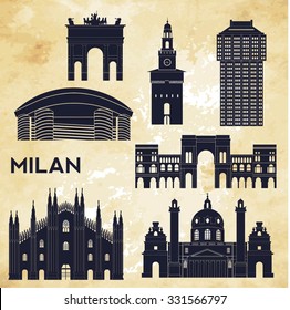 Milan detailed skyline. Vector illustration