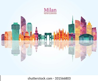 Milan detailed skyline. Vector illustration