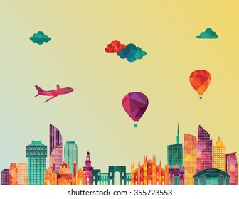 Milan detailed skyline. Vector illustration