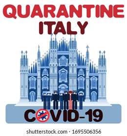 Milan disease close quarantine. flat style stock illustration