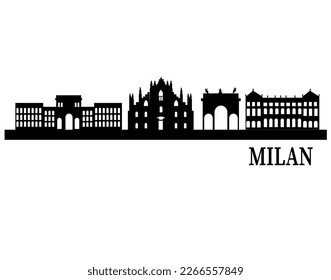 milan italy city skyline silhouette